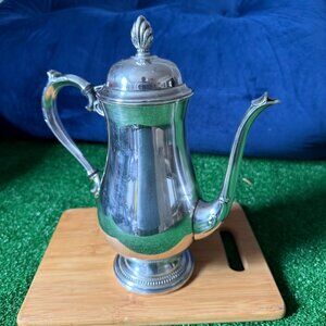 Oneida Silverplate Coffee Tea Pot Du Maurier Pattern Hollowware Vintage Elegant